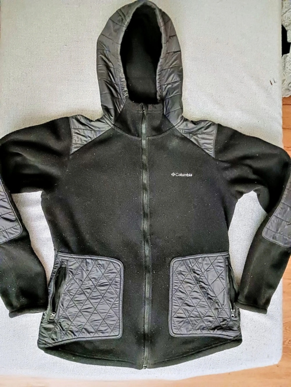 Columbia Black Quilted Hooded Jacket